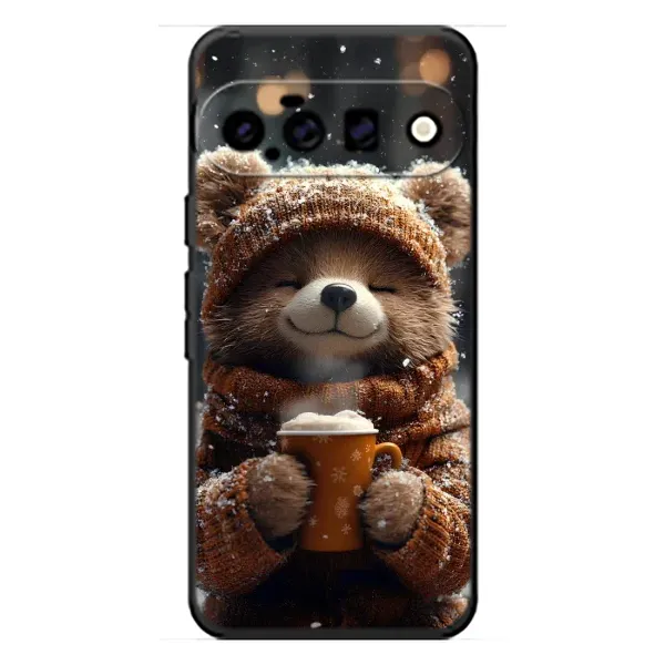 Чехол с рисунком «Медвежонок с кофе» для Google Pixel 11 Чехол с рисунком «Медвежонок с кофе» для Google Pixel 11