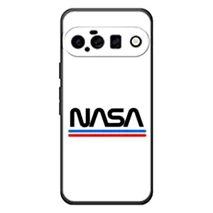 Силиконовый бампер с принтом "Наса" на Google Pixel 11 (NASA на белом фоне)
