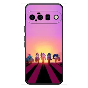 Силіконовый Чохол на Google Pixel 11 з картинкою Brawl Stars (Персонажі на заході сонця)