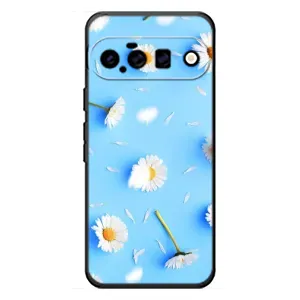 Чохол з Квітами для Google Pixel 11 (ромашки на блакитному)