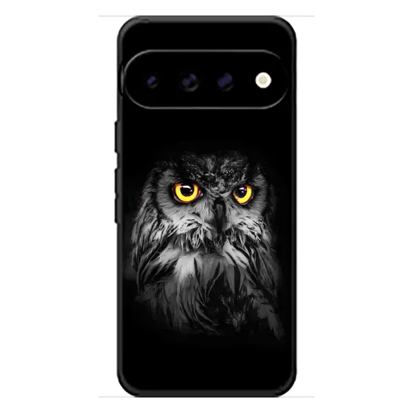 Чехол с рисунком «Сова на чёрном» для Google Pixel 11