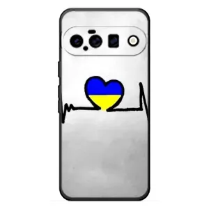 Силиконовый Чехол на Google Pixel 11 (Я-Украина) (Украинская кардиограмма)