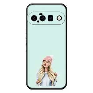 Силиконовый Чехол на Google Pixel 11 с картинкой Стильных Девушек (В шапке)