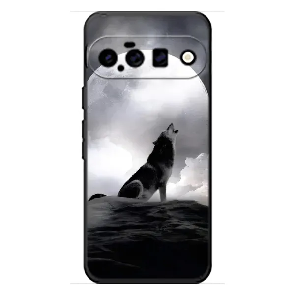 Чохол з малюнком «Вовк і місяць» для Google Pixel 11 Чохол з малюнком «Вовк і місяць» для Google Pixel 11