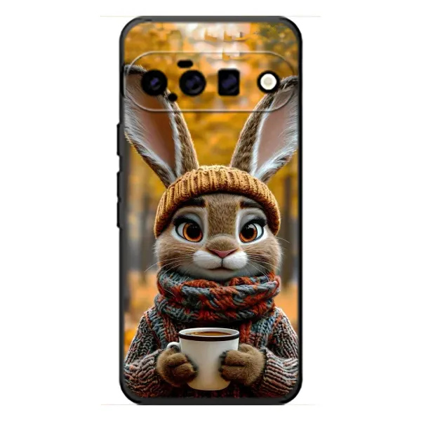 Чехол с рисунком «Зайчик с кофе» для Google Pixel 11 Чехол с рисунком «Зайчик с кофе» для Google Pixel 11