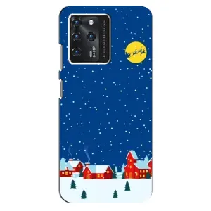 Силиконовый бампер на рождество для Google Pixel 2 XL (Город в снегу)