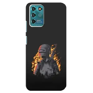 Силиконовый чехол с картинкой "Герой Pubg" на Google Pixel 2 (В огне)