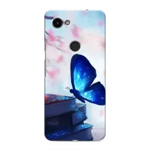 Силиконовый бампер с картинкой животных для Google Pixel 3 XL (Бабочка синяя)
