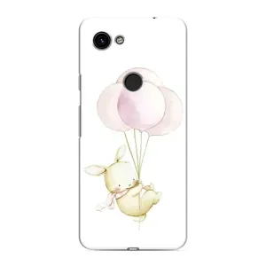 Силиконовый бампер с картинкой животных для Google Pixel 3 XL (Кролик и шарики)