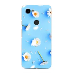 Чохол з Квітами для Google Pixel 3 XL (ромашки на блакитному)