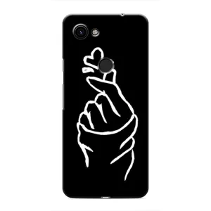 Чехлы (Знак сердечка) на Google Pixel 3 XL (Сердце на черном)