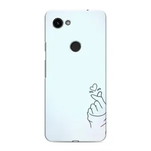 Чехлы (Знак сердечка) на Google Pixel 3 XL (Сердце на голубом)