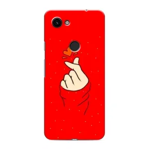 Чехлы (Знак сердечка) на Google Pixel 3 XL (Сердце на красном)