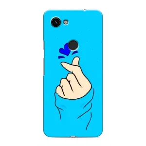 Чехлы (Знак сердечка) на Google Pixel 3 XL (Сердце на синем)