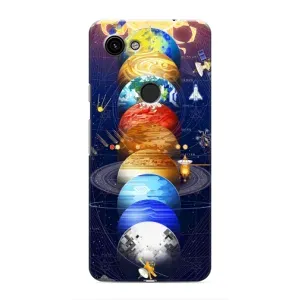 Чехол (ТПУ) с планетами на Google Pixel 3a XL (Арт планети)