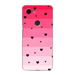 Чехлы с тематикой "Маленькие Сердечки" на Google Pixel 3a XL (Чорные сердечки)
