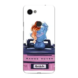 Силиконовый Чехол на Google Pixel 3a XL с картинкой Стильных Девушек (Девушка на машине)