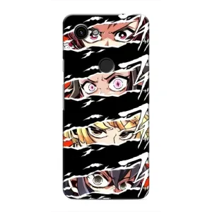 Силиконовые чехлы с глазами Anime для Гугл Пиксель 3а ХЛ (Глаза на чорном)