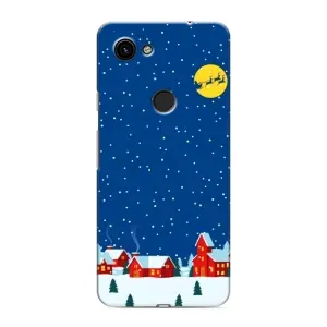 Силиконовый бампер на рождество для Google Pixel 3a XL (Город в снегу)