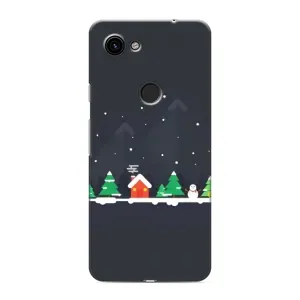 Силиконовый бампер на рождество для Google Pixel 3a XL (Город зимний)