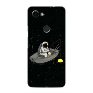 Силиконовый Чехол с принтом "Космонавты" на Google Pixel 3a XL (Космонавт на рыбалке)
