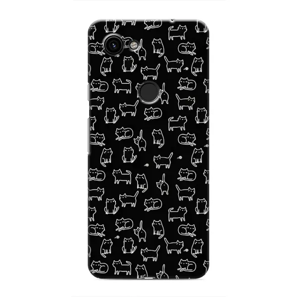 Чехол с рисунком «Котики на черном» для Google Pixel 3a XL Чехол с рисунком «Котики на черном» для Google Pixel 3a XL