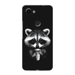 Силиконовый Чехол с Енотами на Google Pixel 3a XL (С кофем)