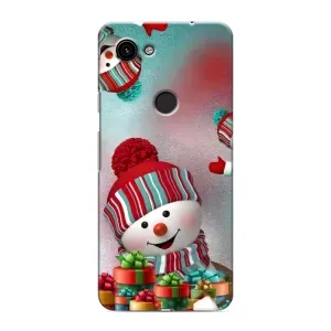Чехлы на Новый Год Google Pixel 3a XL (Снеговик в шапке)