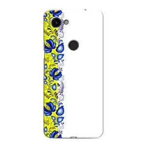 Силиконовый Чехол на Google Pixel 3a XL с картинкой Вышиванки (Желто-синяя вышиванка)