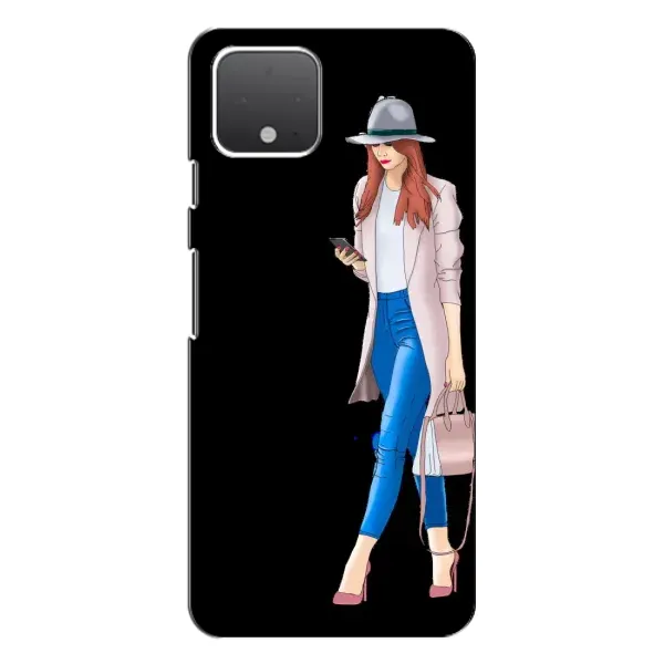 Чехол с рисунком «Девушка со смартфоном» для Google Pixel 4 XL Чехол с рисунком «Девушка со смартфоном» для Google Pixel 4 XL