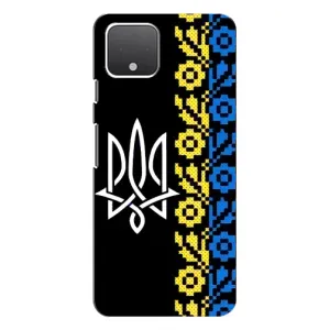 Силиконовый Чехол на Google Pixel 4 XL (Герб и вышыванка)