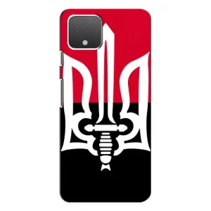 Чехлы УПА (Красно-Чёрный) на Google Pixel 4 XL (Герб Украины)