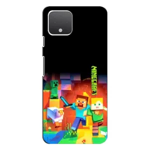 Чехлы для Google Pixel 4 XL (Персонажи Майн Крафт) (Герой Майнкрафт)