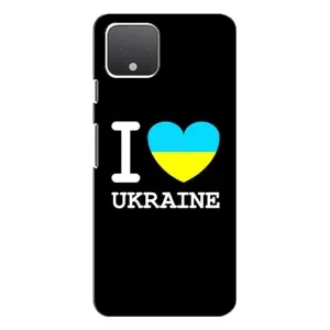 Чехол с Украинской символикой на Гугл Пиксель 4 XL (I Love Ukraine)