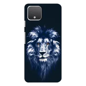 Чехол с картинкой на Google Pixel 4 XL (Лев - синий)