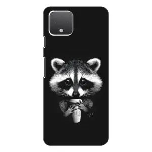 Силиконовый Чехол с Енотами на Google Pixel 4 XL (С кофем)