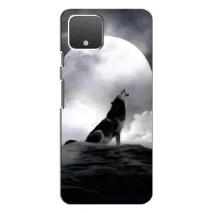 Чехол с Волком на Google Pixel 4 XL (Волк и луна)