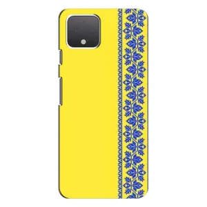 Силиконовый Чехол на Google Pixel 4 XL (Вышиванка на желтом)