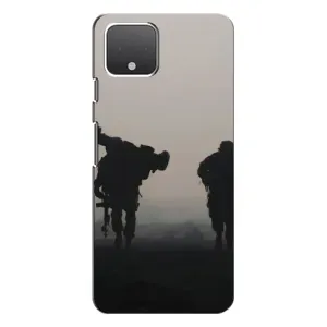 Чехлы на военную тематику для Google Pixel 4 (Бой солдат)