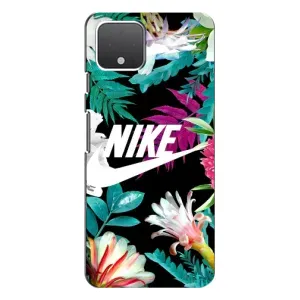 Силіконовый Чохол на Google Pixel 4 з картинкою НАЙК (Квітковий Nike)