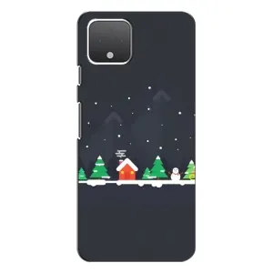 Силиконовый бампер на рождество для Google Pixel 4 (Город зимний)