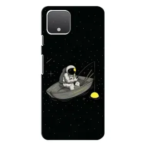 Силиконовый Чехол с принтом "Космонавты" на Google Pixel 4 (Космонавт на рыбалке)