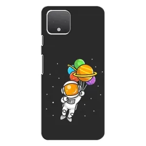 Силиконовый Чехол с принтом "Космонавты" на Google Pixel 4 (Космонавт с шариками)