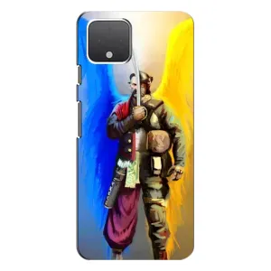 Чехол с картинкой (Патриотический КОЗАК) на Google Pixel 4 (Козак с крыльями)