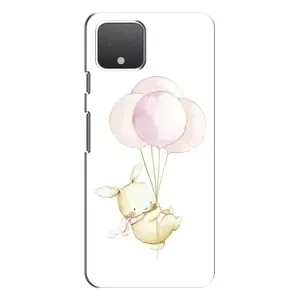 Силиконовый бампер с картинкой животных для Google Pixel 4 (Кролик и шарики)