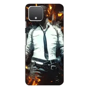 Силиконовый чехол с картинкой "Герой Pubg" на Google Pixel 4 (Man Пубг)