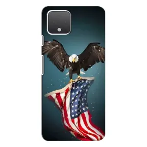 Чехол Флаг USA для Google Pixel 4 (Орел и флаг)
