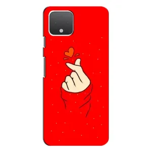 Чехлы (Знак сердечка) на Google Pixel 4 (Сердце на красном)