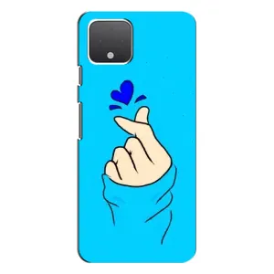 Чехлы (Знак сердечка) на Google Pixel 4 (Сердце на синем)