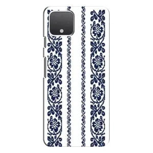 Силиконовый Чехол на Google Pixel 4 с картинкой Вышиванки (Синяя вышиванка)